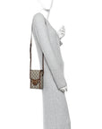 GG Supreme Monogram Mini Horsebit 1955 Crossbody Bag Beige Brown Sugar