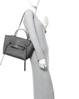 Grained Calfskin Mini Belt Bag Grey