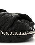 Washed Lambskin Quilted Medium Chain Around Messenger Black
