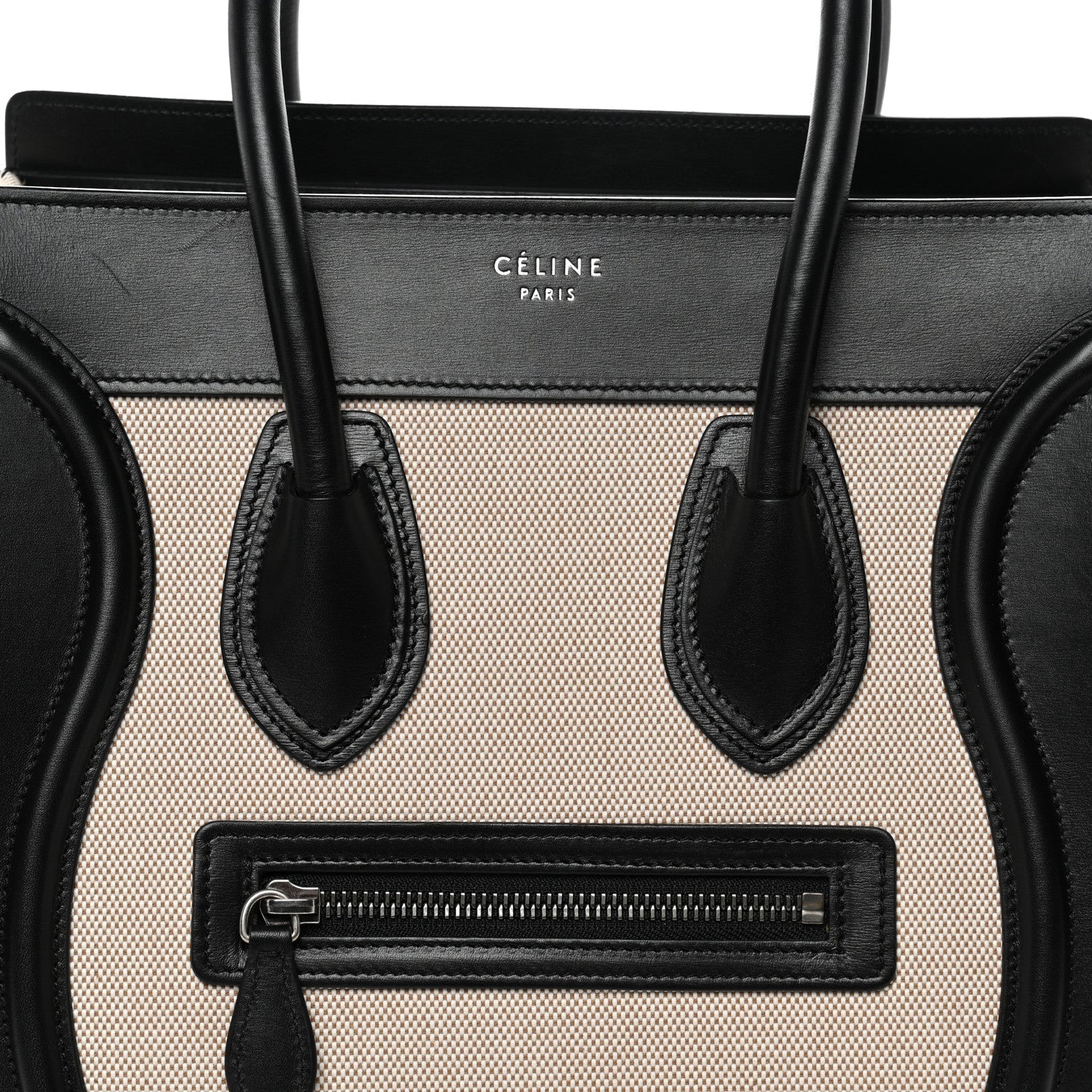 Textile Smooth Calfskin Micro Bi-Color Luggage Natural