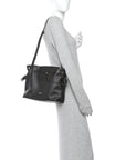 Shiny Calfskin Medium Panta Flamenco Knot Bag Vintage Brown