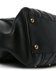 Calfskin Matelasse Studded Medium GG Marmont Tote Black