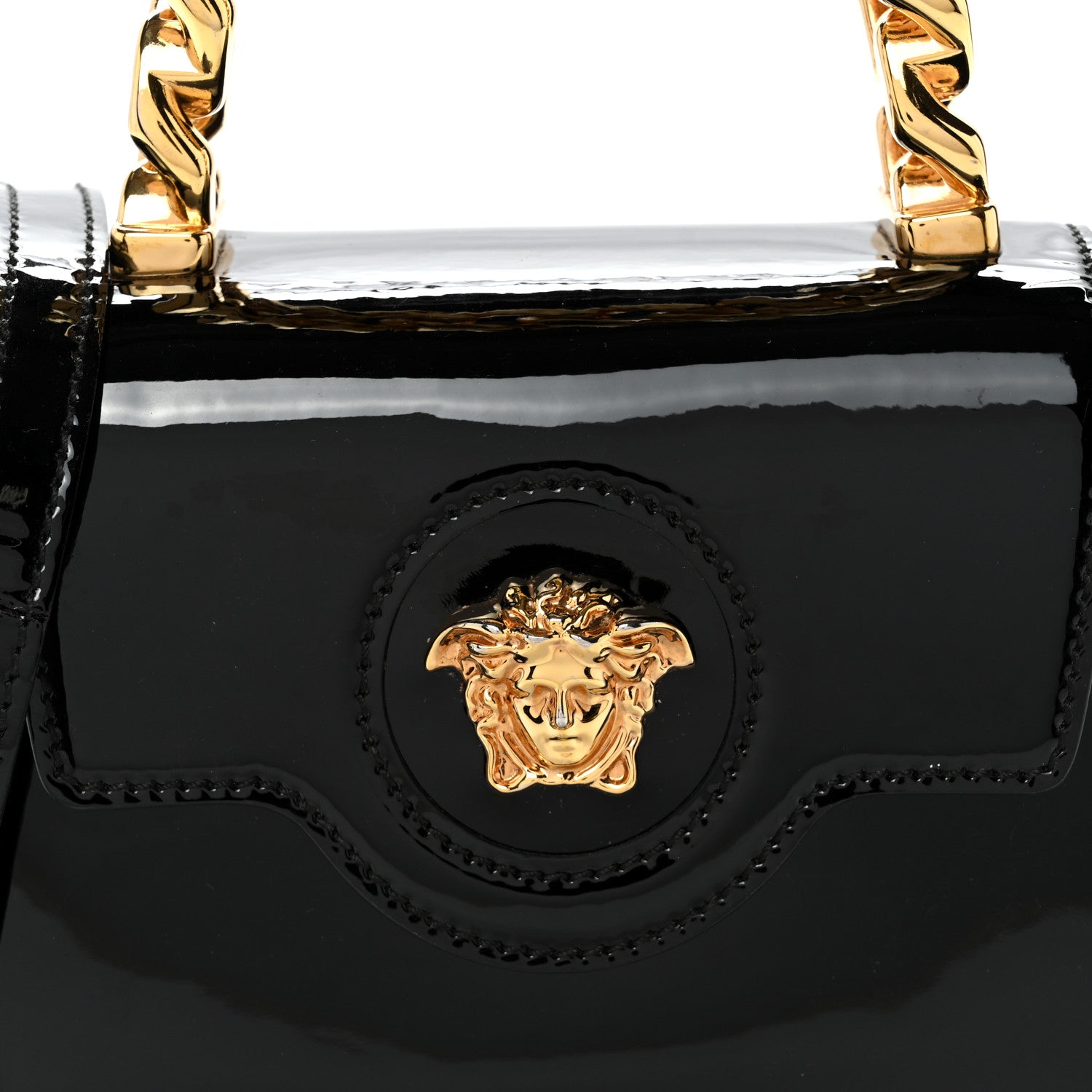 Patent Mini La Medusa Bag Black