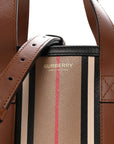 E-Canvas Stripe Small Portrait Tote Bag Archive Beige