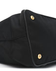 Tessuto Nylon Soft Calf Small Tote Black