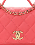 Caviar Quilted Small Business Affinity Flap Coral