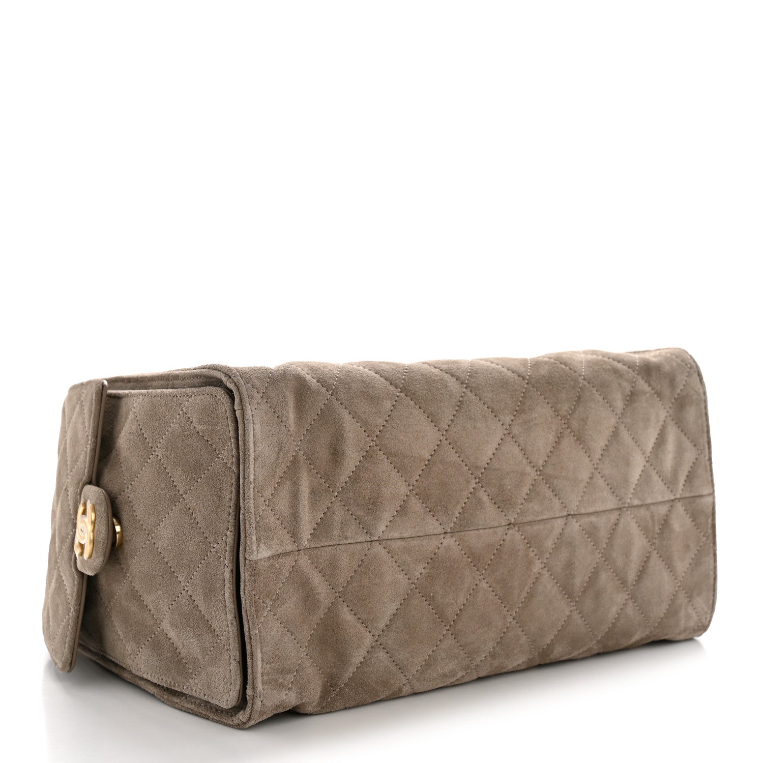 Suede Quilted Medium CHNL 25 Handbag Grey