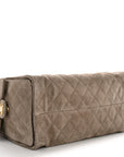 Suede Quilted Medium CHNL 25 Handbag Grey