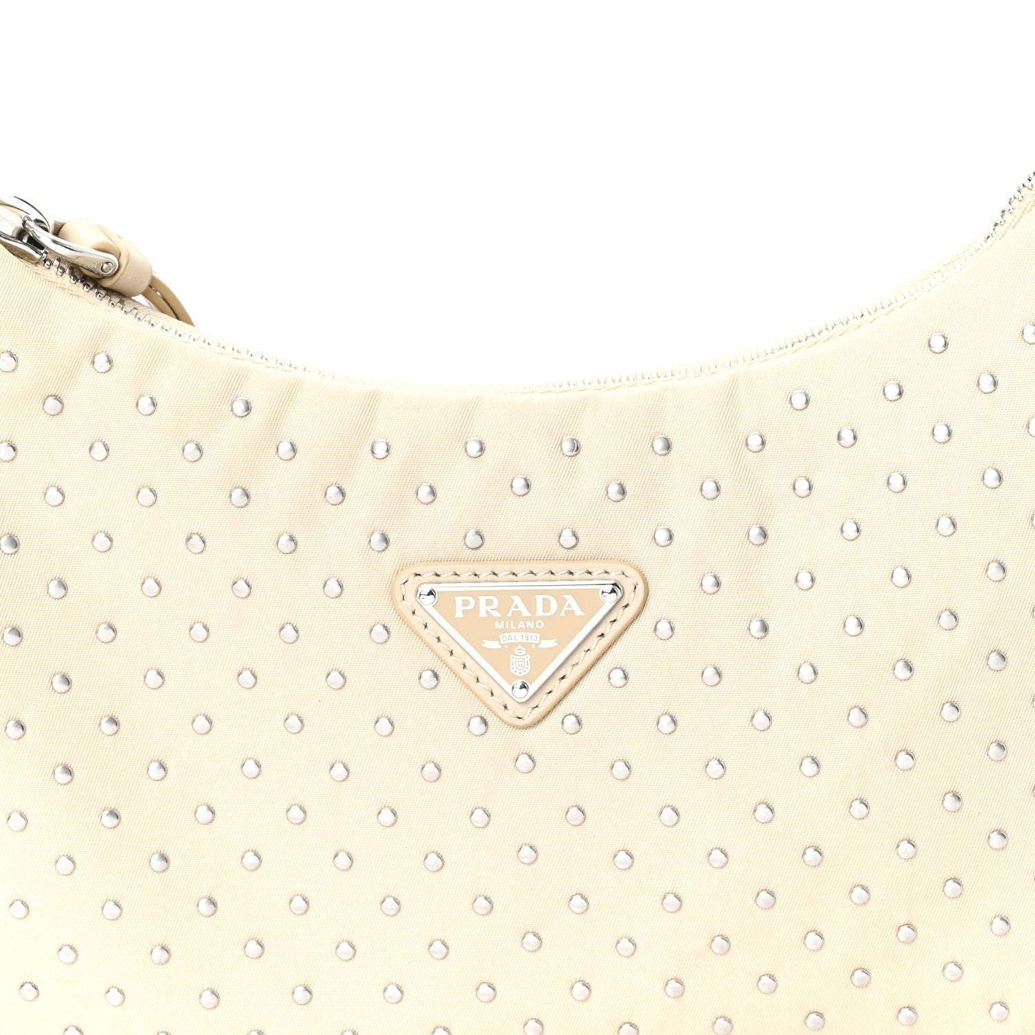 Tessuto Nylon Studded Mini Re-Edition Bag Deserto