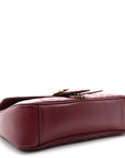 Calfskin Matelasse Small GG Marmont Shoulder Bag Rosso Ancora Red
