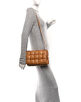 Nappa Maxi Intreccio Padded Cassette Crossbody Bag Caramel
