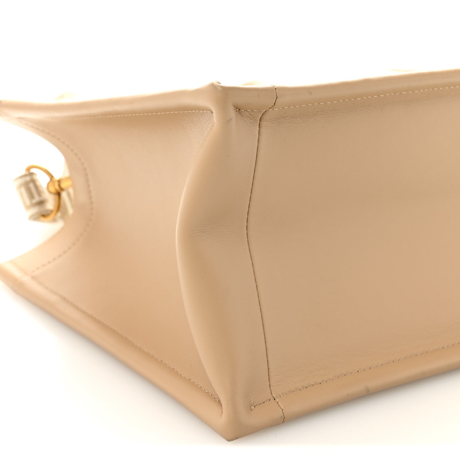 Canvas Calfskin Embroidered Small Plan De Paris Book Tote With Strap Beige