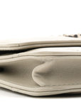 Lambskin Quilted CHNL 19 Flap Coin Purse With Chain Grey