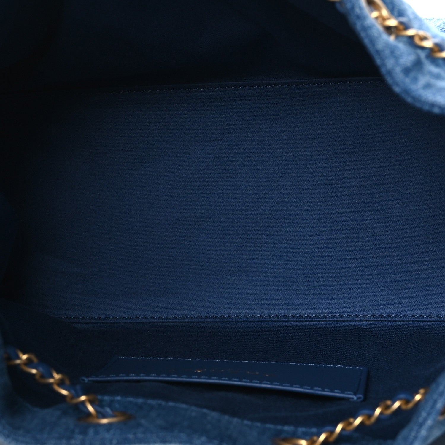 Washed Denim Quilted Small CHNL 25 Handbag Blue