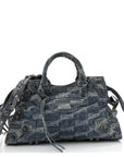 Denim BB Monogram Neo Cagole City Handbag Blue