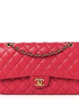 Caviar Quilted Medium Double Flap Dark Pink