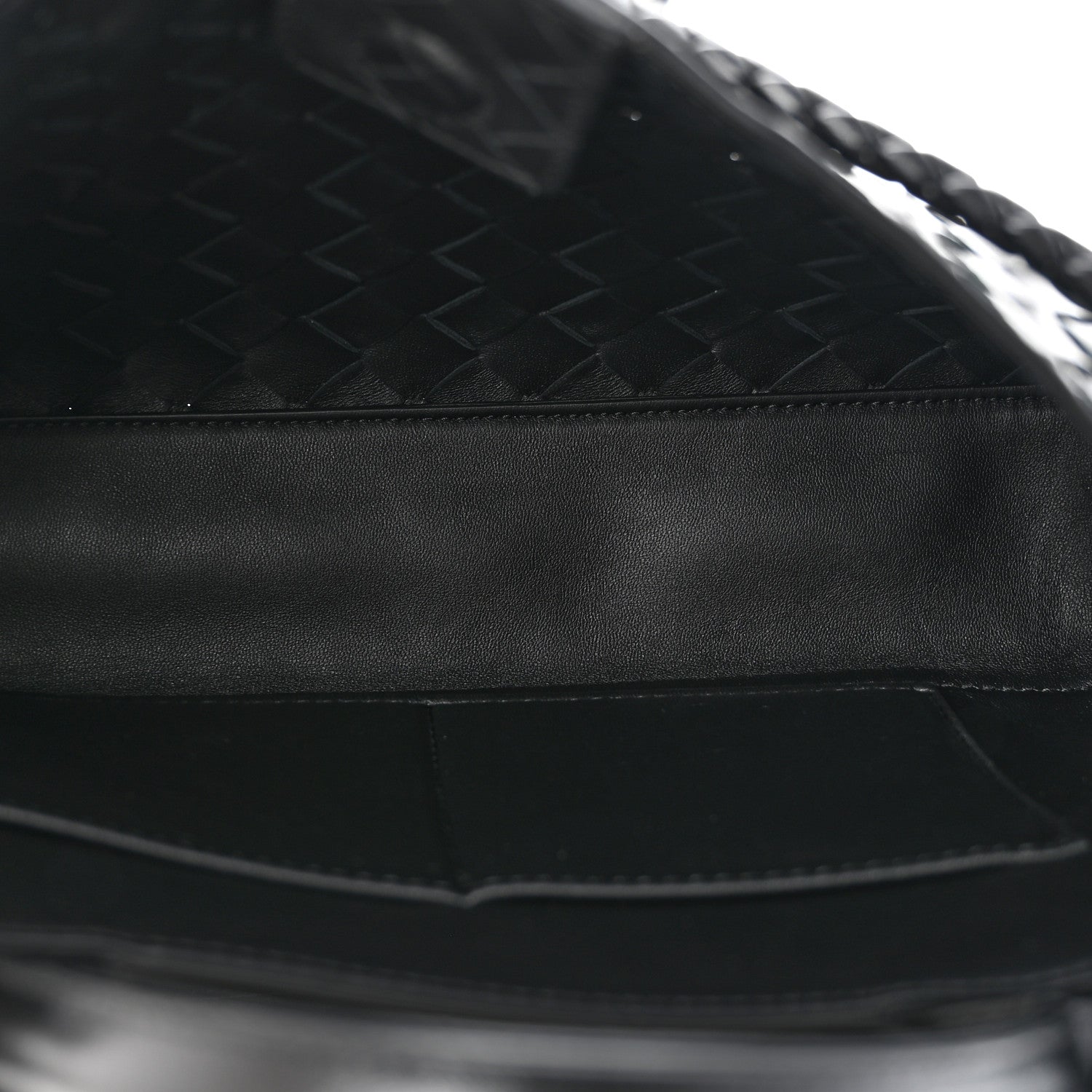 Nappa Intrecciato Small East West Andiamo Shoulder Bag Black