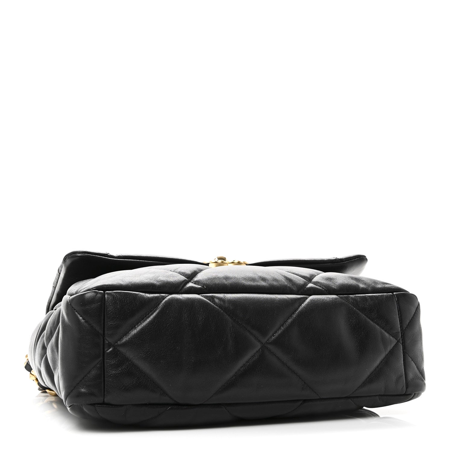 Goatskin Quilted Large CHNL 19 Flap Black