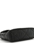 Shiny Goatskin Quilted Large CHNL 19 Flap Black