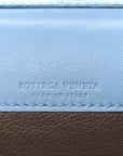 Nappa Intrecciato Continental Flap Wallet Light Blue
