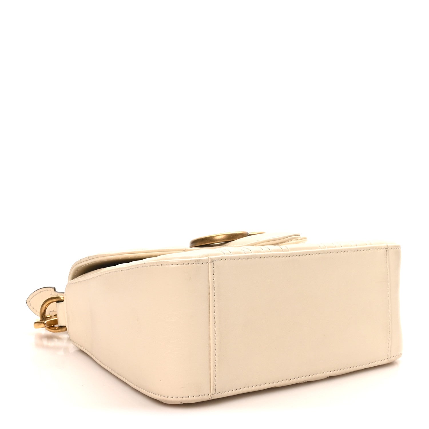 Calfskin Matelasse Mini GG Marmont Top Handle Shoulder Bag White