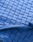 Nappa Intrecciato Double Compartment Crossbody Bag Atlantic Blue