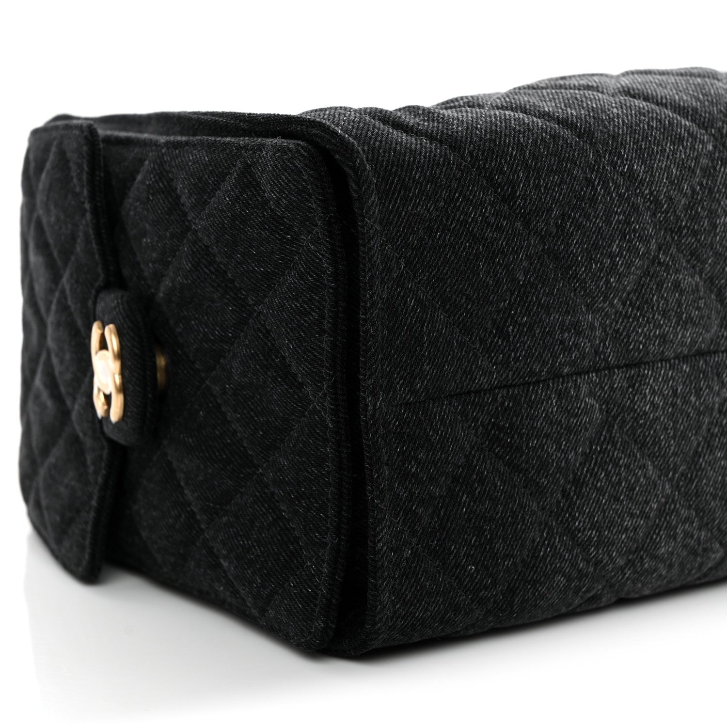 Washed Denim Quilted Small CHNL 25 Handbag Black