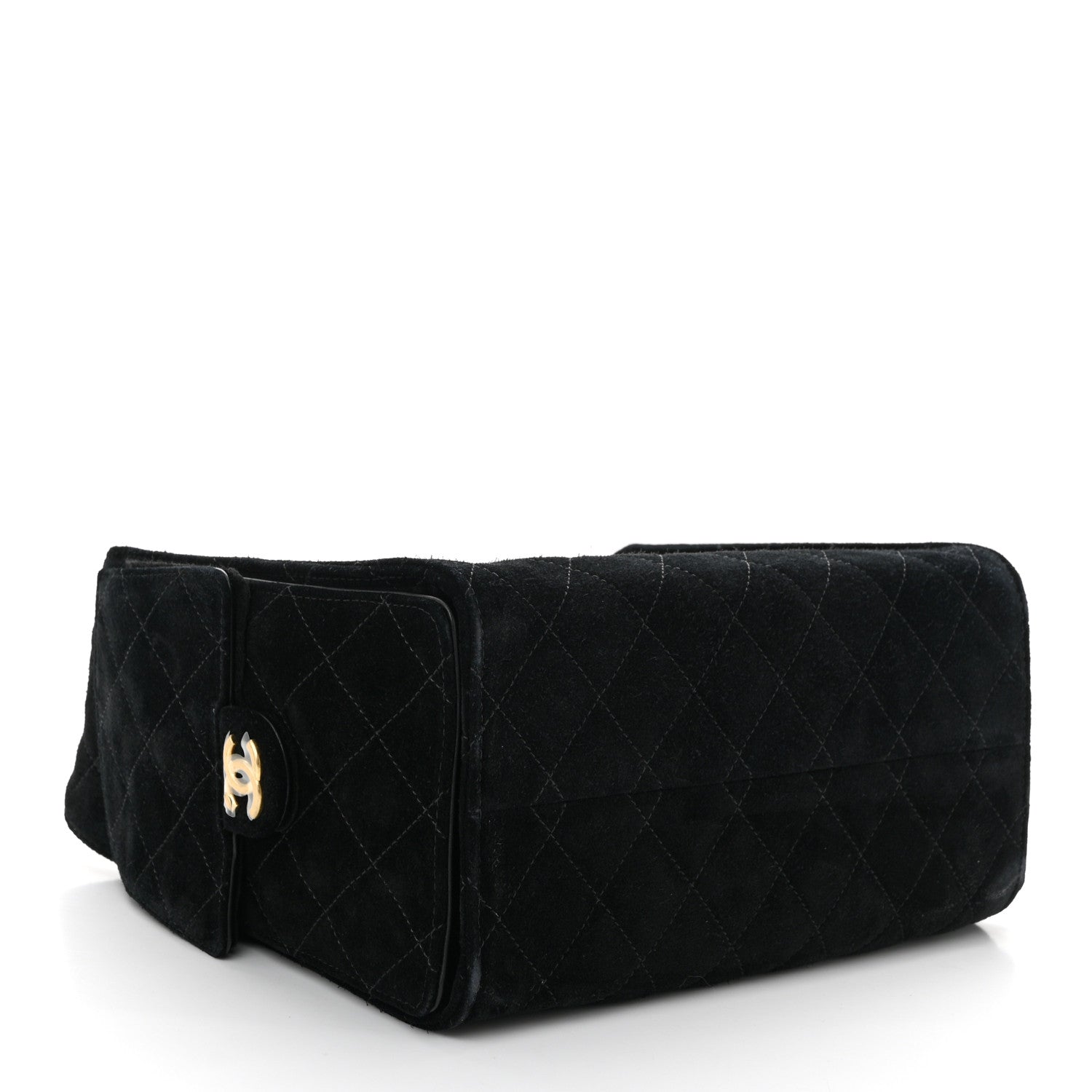 Suede Quilted Small CHNL 25 Handbag Black