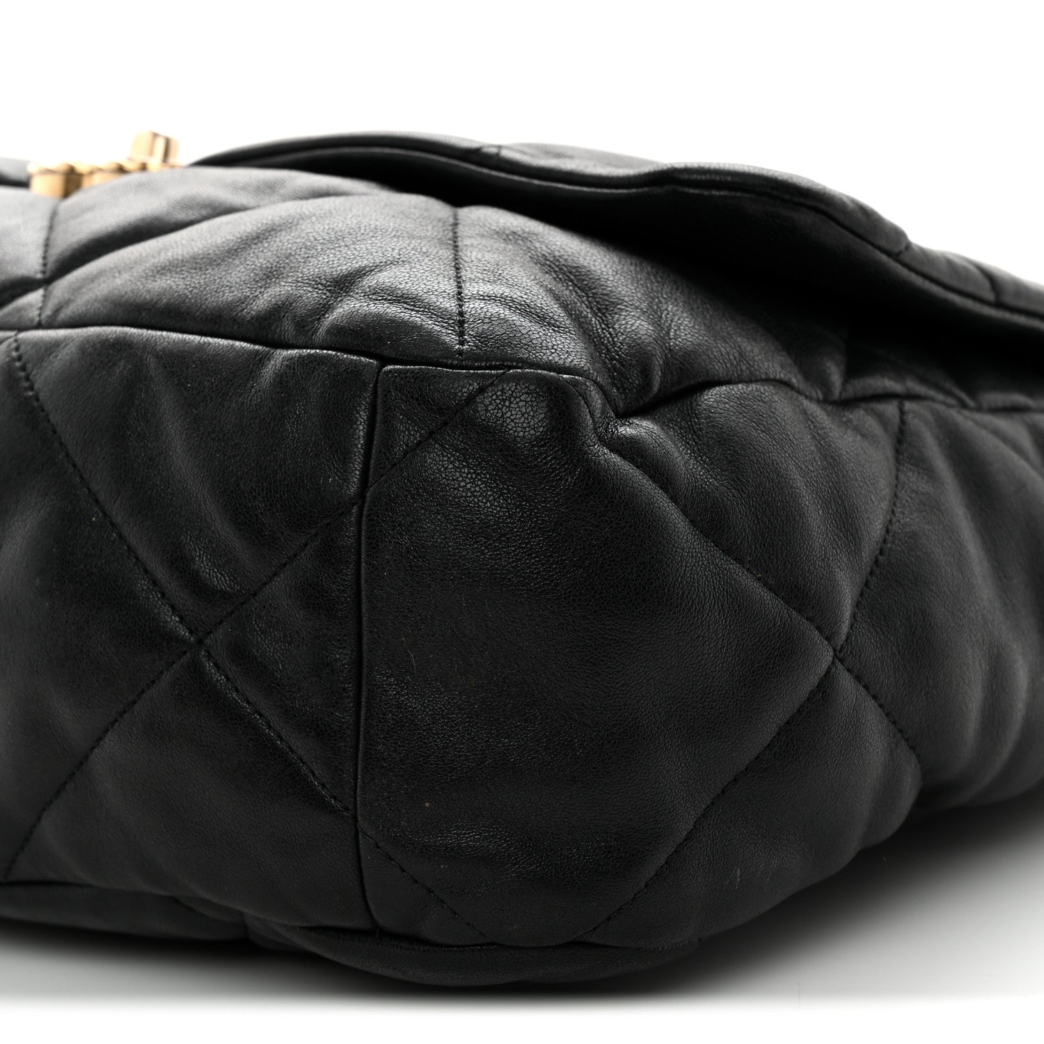Goatskin Quilted Maxi CHNL 19 Flap Black