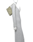 Calfskin Maxi Intrecciato Cassette Pouch On Strap Travertine