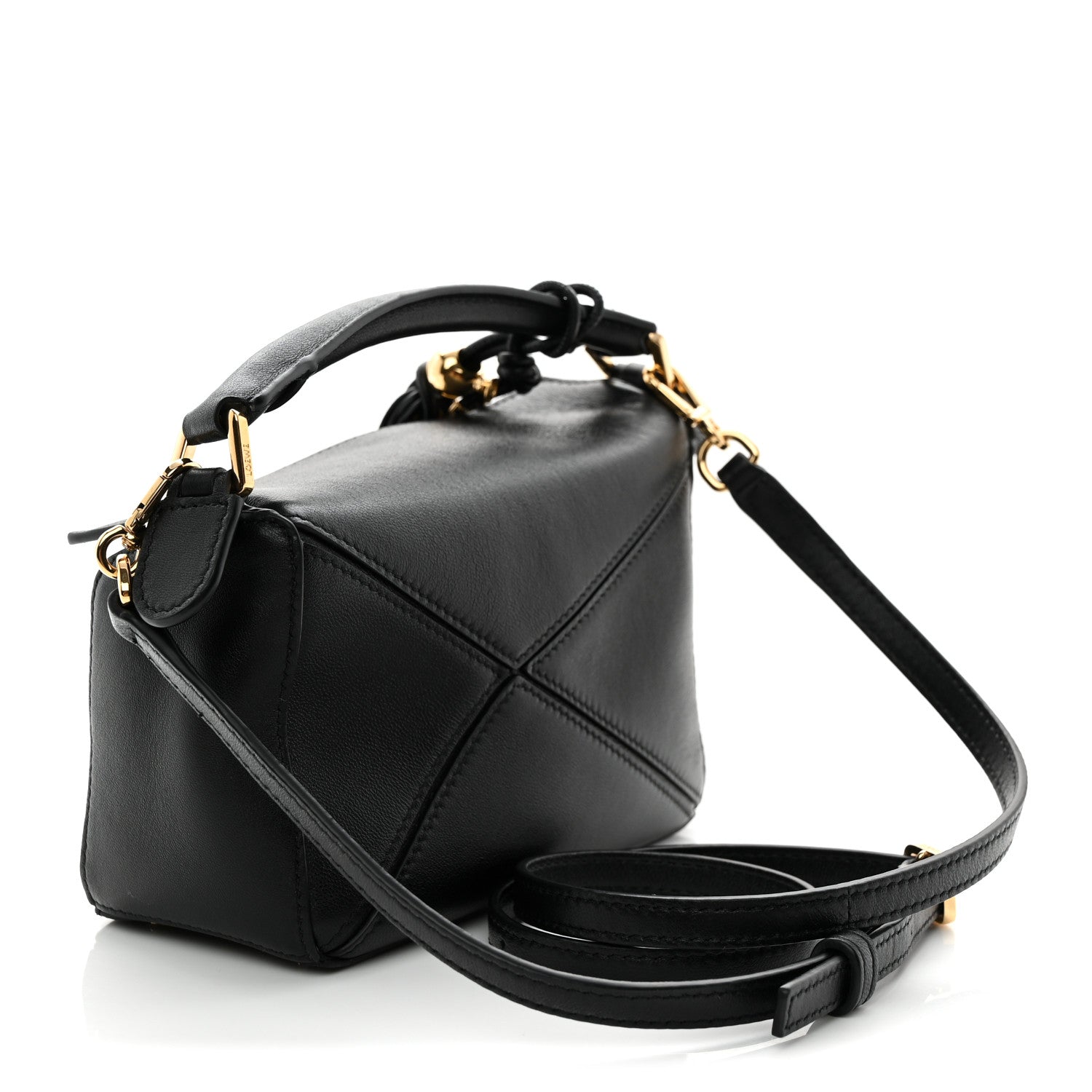 Nappa Lambskin Featherlight Mini Puzzle Bag Black