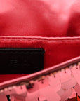 Sequin Paillettes Shiny Nappa Sex and the City Nano Maxi Buckle Baguette Charm Granata