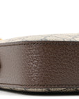 GG Supreme Monogram Textured Dollar Calfskin Web Ophidia Wristlet Shoulder Bag Beige Ebony New Acero