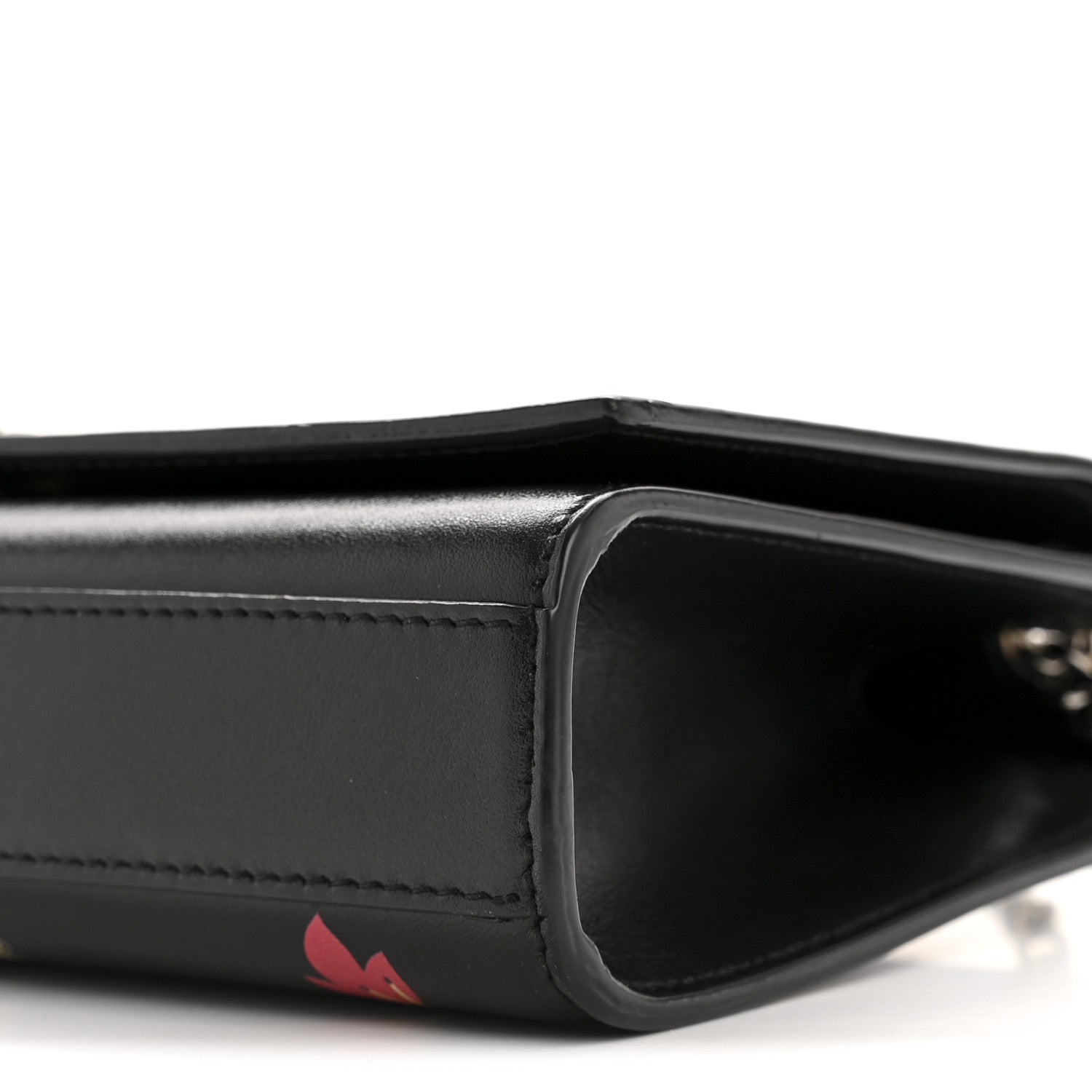 Calfskin Medium Heart Bolts Monogram Kate Satchel Black