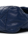 Goatskin Quilted Maxi CHNL 19 Flap Navy Blue