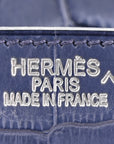 Matte Porosus Crocodile 18K White Gold Diamond Birkin 35 Bleu Brighton