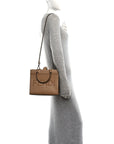 Vitello Santa Barbara Woven Logo Small FNDI Sunshine Shopper Tote Cappucino