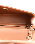 Lambskin Quilted Mini Rectangular Flap Brown