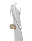 GG Supreme Monogram Tian Chain Wallet Beige Multicolor Red