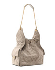Suede Quilted Medium CHNL 25 Handbag Grey