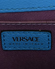 Grained Calfskin Canvas Small La Medusa Chain Top Handle Handbag Rope Blue