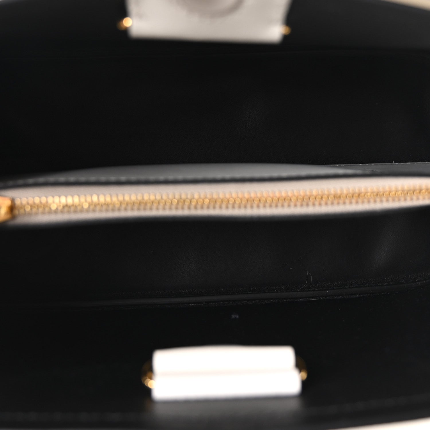 Saffiano Cuir Small Matinee Tote  Bianco Black