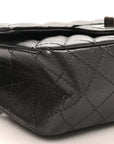 Metallic Sheepskin Quilted 2.55 Reissue Mini Flap Dark Silver