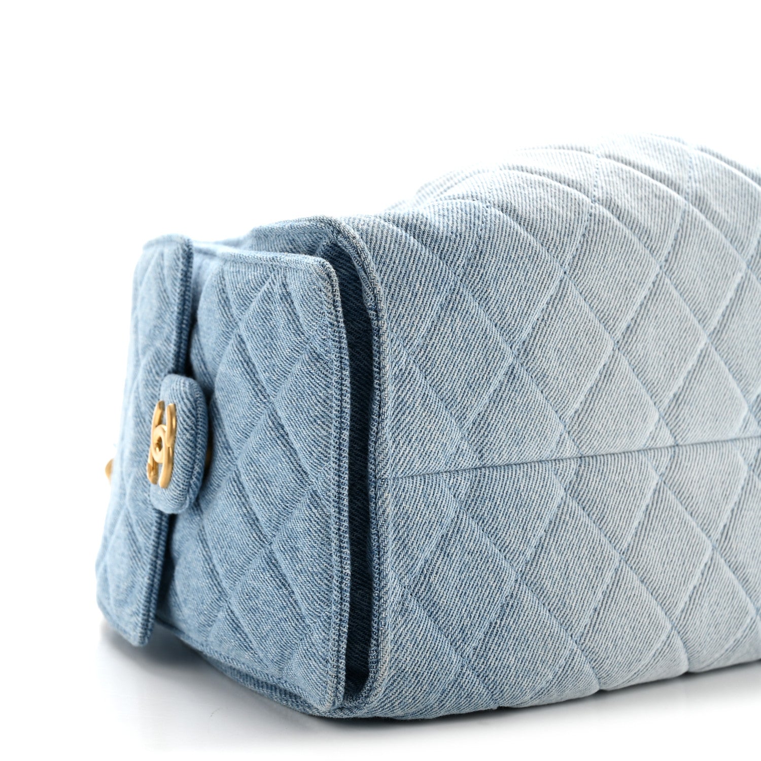 Washed Denim Quilted Small CHNL 25 Handbag Blue