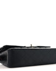 Caviar Quilted Medium Double Flap Black