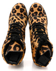 Cavallino Calf Hair Leopard Lace Up Boots 37.5 Miele