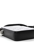 Calfskin Oblique Galaxy Perforated World Tour Messenger Pouch Black