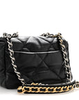 Lambskin Quilted Medium CHNL 19 Flap Black
