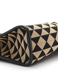 Jacquard Saffiano Triangolo Symbole Embroidered Large Tote Black Corda