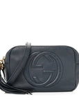 Pebbled Calfskin Small Soho Disco Bag Blue